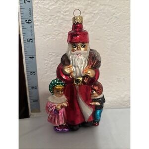 Christopher Radko Gather Around Santa Claus Glass Christmas Ornament 6" RETIRED‎